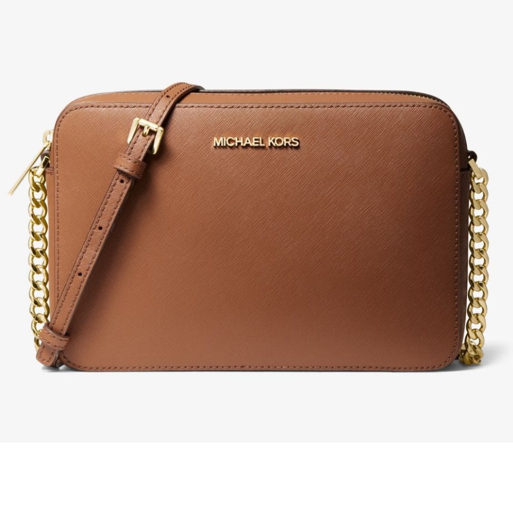 NEW! Michael Kors Jet Set Large Saffiano Leather Crossbody